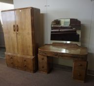 Walnut Gents Wardrobe (circa 1930s) Having two Doors enclosing open shelving and Hanging space,