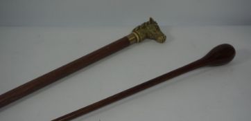 Eight Walking Sticks, To include a Stick with a Horse head Grip, With a Riding Crop (9)