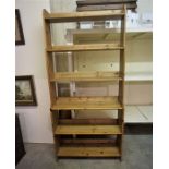 Pine Open Bookcase, 201cm high, 93cm wide, 33cm deep