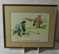 Golfing Print, Caddie "Ave yer Finished wi the Links for Today Sir" 35cm x 45cm