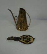 Box of Metal Wares and Brass, With a Stool