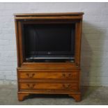 Modern Yew Wood TV Cabinet, Enclosing an LG 25inch Flat Screen TV, With remote controlCondition