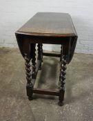 Oak Drop Leaf Table, 74cm high, 123cm long, 92cm wide