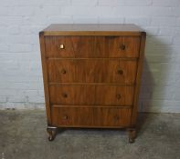 Vintage Walnut Chest of Drawers, 96cm high, 75cm wide, 46cm deep