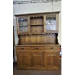 Modern Oak Wall Unit, 184cm high, 141cm wide, 45cm deep