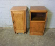 Oak Bedside Locker, 71cm high, 37cm wide, 35cm deep, With a Walnut Bedside Cabinet (2)