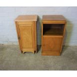 Oak Bedside Locker, 71cm high, 37cm wide, 35cm deep, With a Walnut Bedside Cabinet (2)