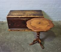 Victorian Pine Blanket Box, 46cm high, 100cm wide, 54cm deep, With an Occasional Table (2)