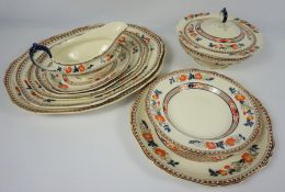 Hancock & Sons Stoke on Trent, Indian Tree Pattern Opaque China Dinner Set, To include Platters,