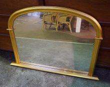 Modern Gilt Overmantel Mirror, 80cm high, 118cm wide