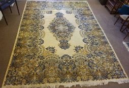 Super Keshan Machine Made Carpet, Decorated with Floral panels on a cream ground, 390cm x 300cm