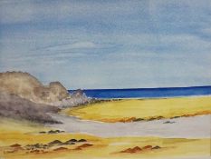 Joyce Dalgety "Loch Tulla, Bridge of Orchy" "Kiloran Bay, Isle of Colonsay" Two Watercolours, 20cm x