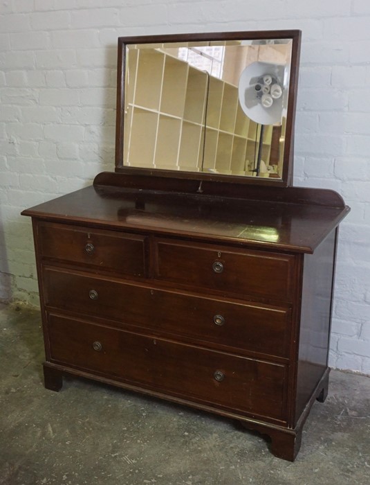 Mahogany Chest of Drawers, 78cm high, 112cm wide, 51cm deep, With a matching Dressing Table, (2) - Image 2 of 3