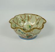 Chinese Pottery Bowl, Decorated with allover insects in foliage on a white ground, Reign marks to