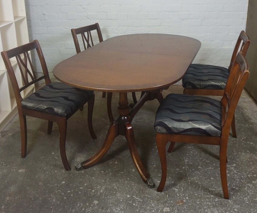 Reproduction Dining Table with Four Chairs, Dining Table 30cm high, 60cm long, 35cm wide, (5)