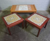 Map of Britain themed Coffee Table, 42cm high, 101cm wide, 60cm deep, With two Danish Retro Lamp