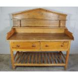 Scottish Pine Dresser, circa 19th century, Having an associated shelved back, Above two drawers