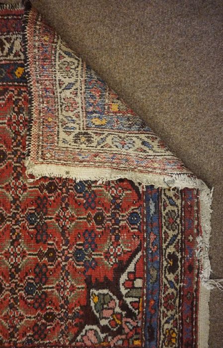 Two Persian Hand Knotted Rugs, On red and blue grounds, 150cm x 104xm, 190cm x 105cm (2) - Image 5 of 6