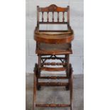 Antique Metamorphic Childs Feeding Chair, 94cm high