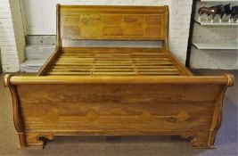 Modern French style Super King Size Bed, With side rails and wooden slats, Approximately 122cm high,