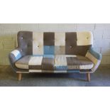 Modern Fabric Covered Two Seater Sofa, 95cm high, 182cm wide