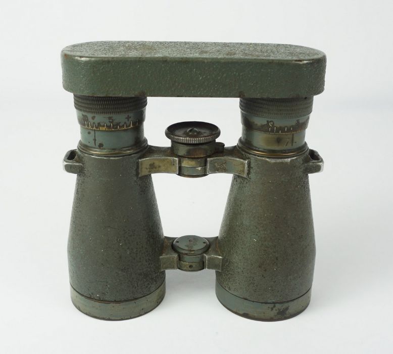 Pair of WWI German Binoculars, Stamped Emile Busch Rathenow and Fernglas 08, Number rubbed with age, - Image 2 of 8