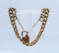 9ct Gold Padlock Bracelet, Stamped 9ct to the padlock and each link, Bracelet approximately 10.