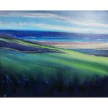 Anne Newman (J. A . Currie, Scottish) "Looking to the Coast" Acrylic, Signed AN, 38cm x 48cm