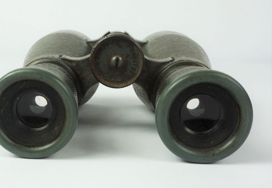 Pair of WWI German Binoculars, Stamped Emile Busch Rathenow and Fernglas 08, Number rubbed with age, - Image 3 of 8