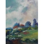 J. A. Currie (Scottish) "Late Spring, Roxburghshire" Oil on Board, Signed, 36cm x 26cm