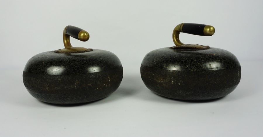 Pair of Curling Stones, circa early 20th century, Stamped B.A.H to the brass handles (2) - Image 2 of 3