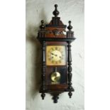 Vienna Wall Clock, Having a twin train movement, 80cm high, With a Smiths Enfield Mantel Clock (2)