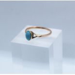 Two 9ct Gold Rings, One set with a turquoise stone, The other with engraved monogram to the front