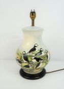 Moorcroft Puffin Decorated Table Lamp, 26cm high Condition reportSold as seen, Not tested.