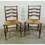 Two William Morris style Chairs, circa 19th century, Having woven seats, Some areas of old worm to