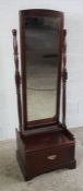 Modern Cheval Mirror, The mirror is raised above a drawer, 161cm high, 53cm wide, 45cm deep
