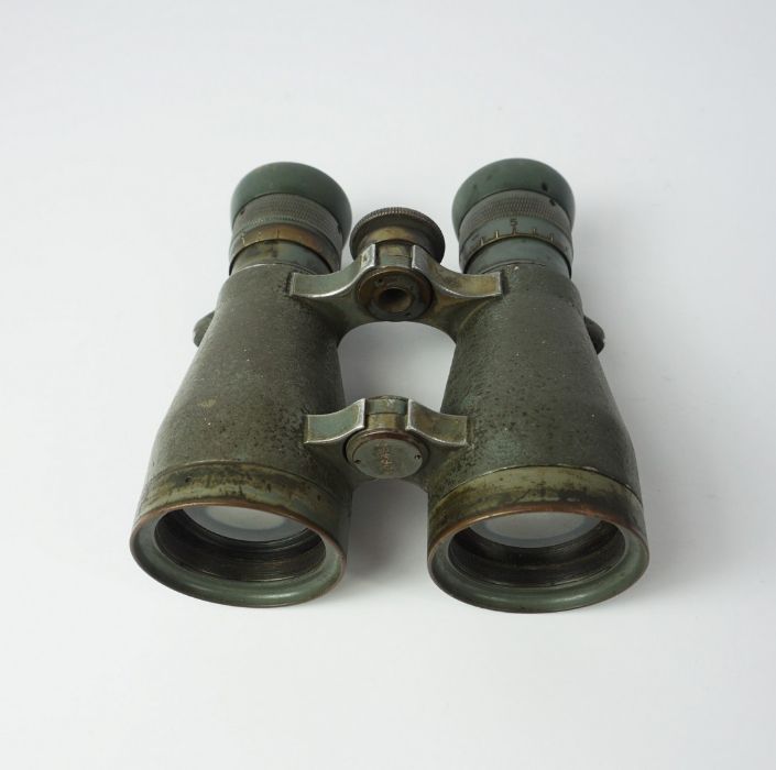 Pair of WWI German Binoculars, Stamped Emile Busch Rathenow and Fernglas 08, Number rubbed with age, - Image 5 of 8