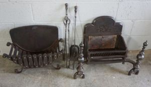 Victorian Iron Fire Insert, Approximately 53cm high, 67cm wide, Stamped to reverse, With a similar