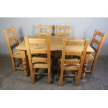 Pine Farmhouse style Dining Table, Having two cutlery drawers, 78cm high, 150cm long, 90cm wide,