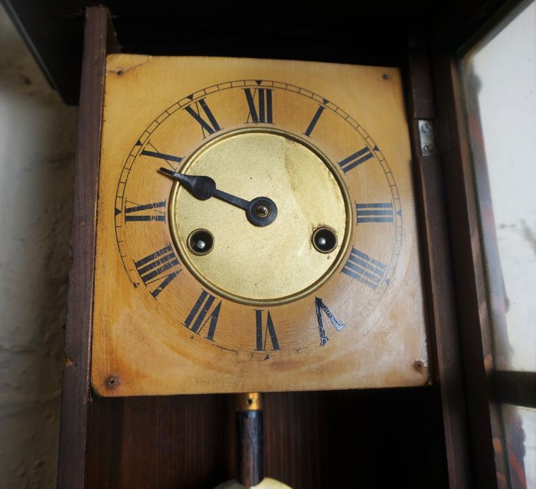 Vienna Wall Clock, Having a twin train movement, 80cm high, With a Smiths Enfield Mantel Clock (2) - Image 7 of 8