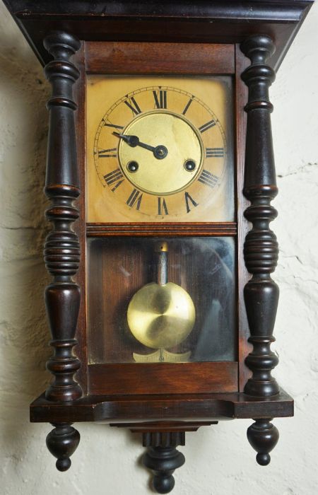 Vienna Wall Clock, Having a twin train movement, 80cm high, With a Smiths Enfield Mantel Clock (2) - Image 5 of 8