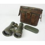 Pair of WWI German Binoculars, Stamped Emile Busch Rathenow and Fernglas 08, Number rubbed with age,