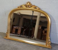 Reproduction Gilt Overmantel Mirror, 91cm high, 120cm wide