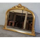 Reproduction Gilt Overmantel Mirror, 91cm high, 120cm wide