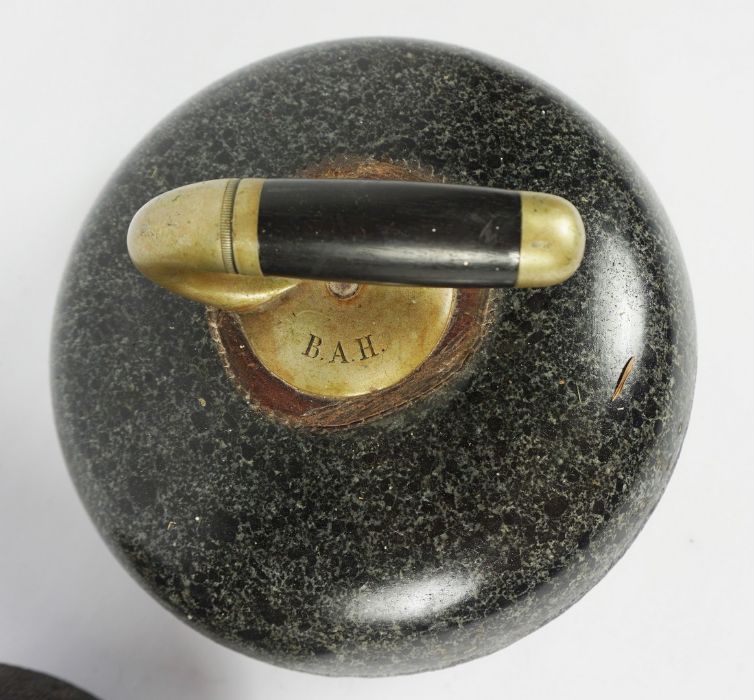 Pair of Curling Stones, circa early 20th century, Stamped B.A.H to the brass handles (2) - Image 3 of 3