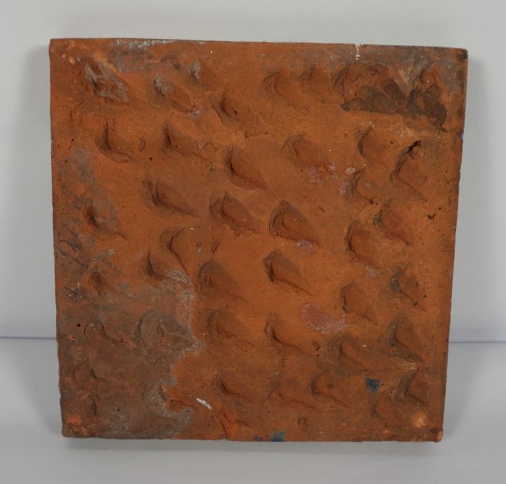 Persian style Terracotta Tile, Having floral decoration on a blue ground, 23cm - Image 2 of 2