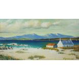 N MacPherson (Scottish) "Arran from the Ayrshire Coast, Near Maybole" Unframed Oil on Board, Signed,