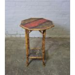 Japanese Bamboo Occasional Table, circa late 19th century, Having an octagonal top above under tier,