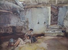 After Sir William Russell Flint "Retreat from the Sun" Signed Limited Edition Print, Signed in