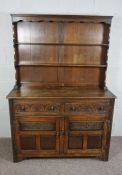 Vintage China Chest with Four Drawers and Side Cupboards, An Oak Dresser, In 17th Century Style,